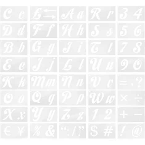 40feuilles Pochoirs Alphabets Creux Pour Peinture De Modèles De Lettres Et