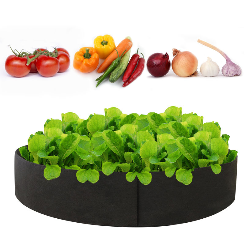 

50Gallon Planter saco de cultivo Maceta Bolsa espesado forma redonda de contenedores tela no tejida jardin Macetas, Negro