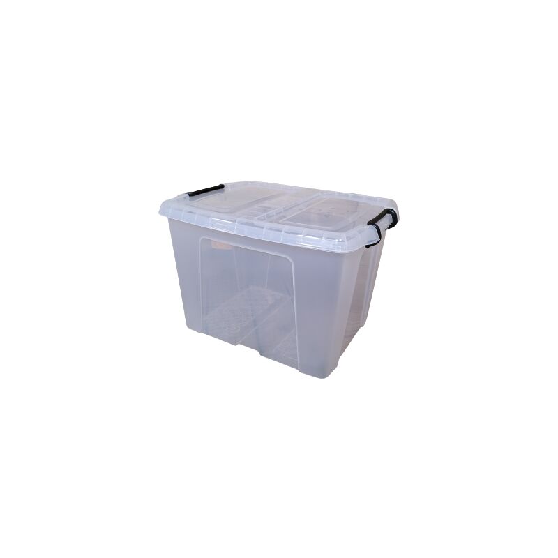 Image of 40L Smart Storage Box, Clear with Clear Extra Strong Lid, Stackable and Nestable Design Storage Solution