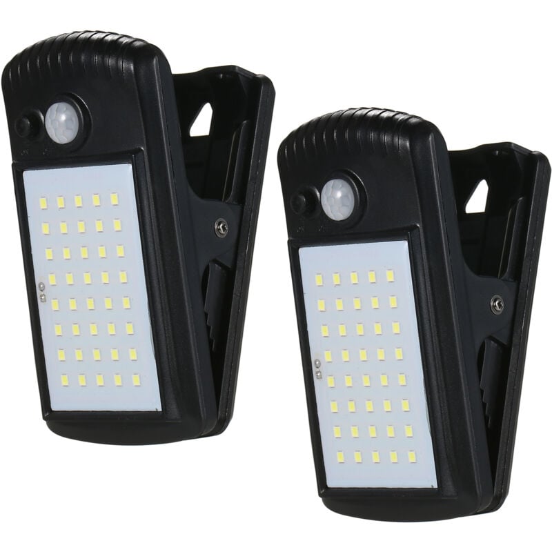 40leds Lumières solaires extérieures Clip-on du capteur de mouvement lampe à pince IP65 Imperméable pour la clture de clture Mur Garage Patio
