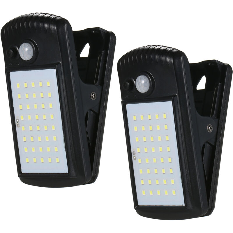 Zoternen – Lampe solaire à pince 40 LEDs – Capteur de mouvement infrarouge – IP65 étanche – Installation rapide sans câblage – Autonomie 12h - 40leds