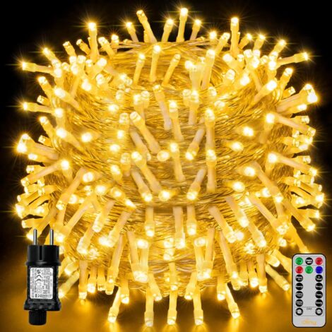 40m 400 LEDs LED Lichterkette IP44 Wasserdicht Weihnachtsbeleuchtung mit Fernbedienung und Timer 8 Modi Party Deko für Weihnachten Geburtstag Hochzeit Wohnzimmer Warmweiß