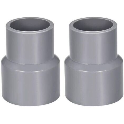 40mm x 32mm PVC Pipe Reducer Fitting Coupling Hub DWV Grey 2Pcs