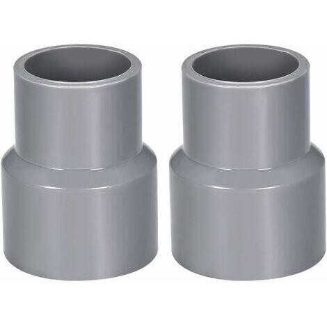 40mm X 32mm Réducteur Tuyau PVC Raccord Couplage Hub DWV Gris 2Pcs