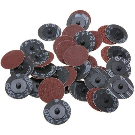 40pcs 50mm 24/60/120/240 Grit Roll Lock Disques Ponçage R Type Pads Abrasif de Sablage