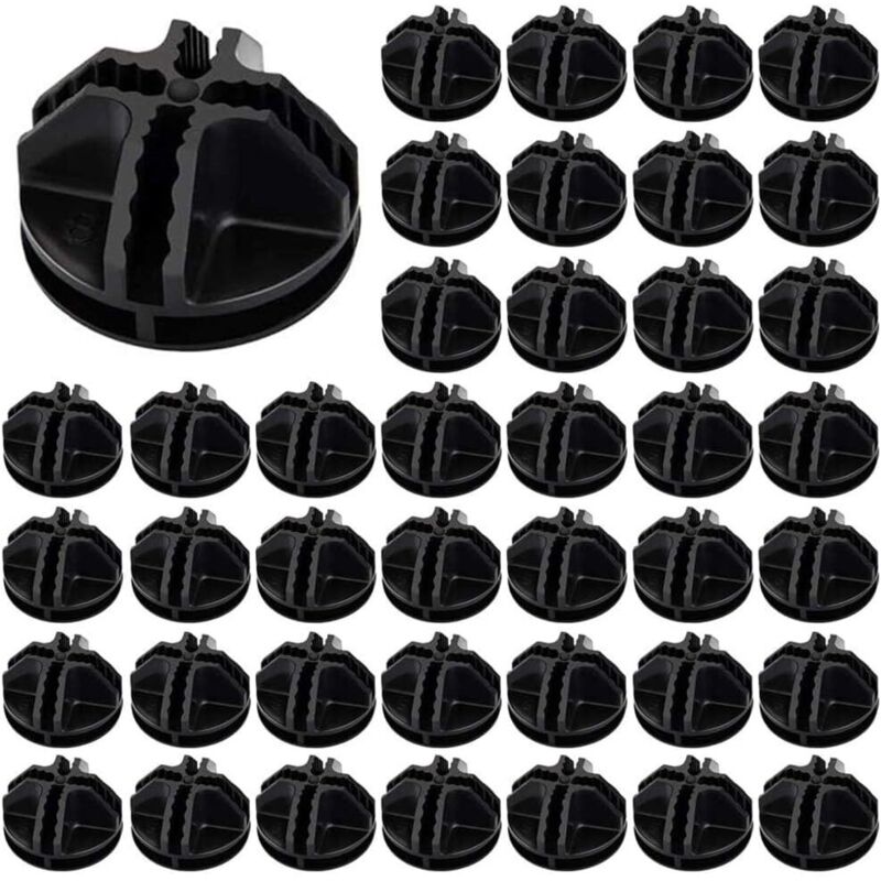 Ahlsen - 40pcs Connecteurs en Plastique Cube de Rangement Noir Cube de Grille Connecteurs Raccord Meuble de Rangement Portable en Plastique pour