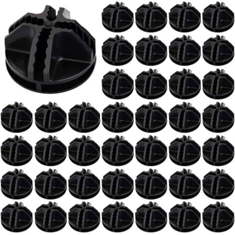 40pcs Connecteurs en Plastique Cube de Rangement Noir Cube de Grille Connecteurs Raccord Meuble de Rangement Portable en Plastique pour Cubes de Rangement Rayonnage Armoire Modulaire