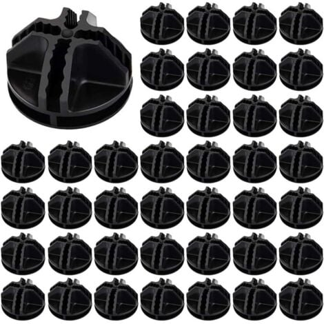 40pcs Fils Cube Plastique ABS Connecteur Cube de Rangement Blanc Raccord Meuble de Rangement Raccord Meuble de Rangement Cube de Fil Modulaire Cube en Grille pour Étagère Casier de Rangement(Noir)