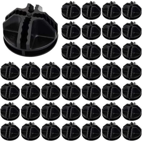 40pcs Fils Cube Plastique ABS Connecteur Cube de Rangement Blanc Raccord Meuble de Rangement Raccord Meuble de Rangement Cube de Fil Modulaire Cube en Grille pour Étagère Casier de Rangement(Noir)