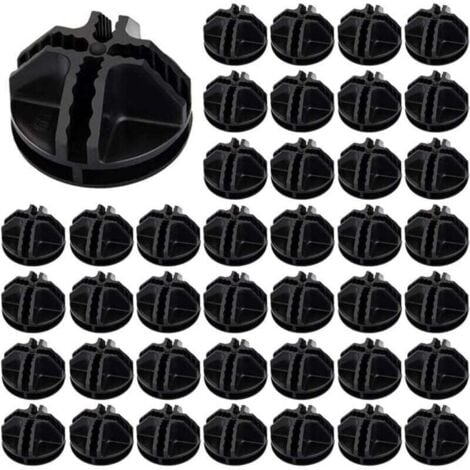40pcs Fils Cube Plastique ABS Connecteur Cube de Rangement Blanc Raccord Meuble de Rangement Raccord Meuble de Rangement Cube de Fil Modulaire Cube en Grille pour Étagère Casier de Rangement(Noir)--TR