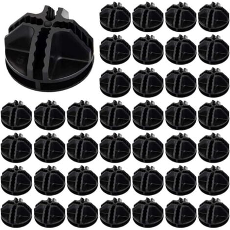 40pcs Fils Cube Plastique ABS Connecteur Cube de Rangement Blanc Raccord Meuble de Rangement Raccord Meuble de Rangement Cube de Fil Modulaire Cube en Grille pour Étagère Casier de Rangement(Noir),AAF
