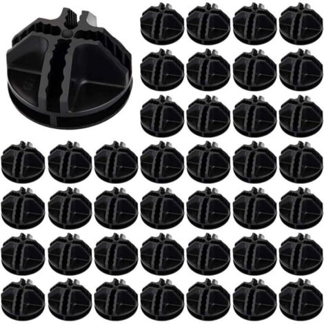 40pcs Fils Cube Plastique ABS Connecteur Cube de Rangement Blanc Raccord Meuble de Rangement Raccord Meuble de Rangement Cube de Fil Modulaire Cube en Grille pour Étagère Casier de Rangement(Noir).AAF