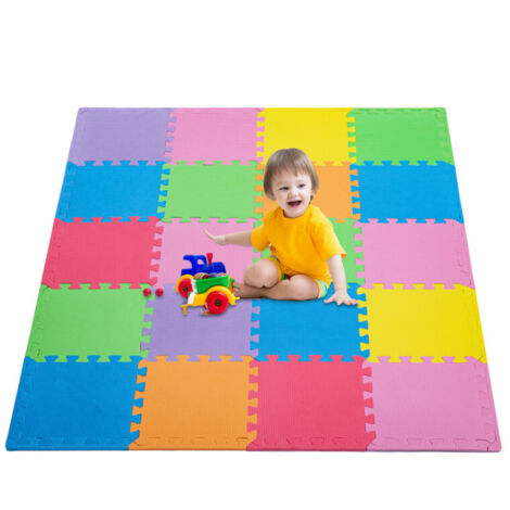 40Pcs Foam Baby Play Mats 30x30x1cm EVA Baby Floor Tiles Thick Soft Floor Interlocking Mat Waterproof High-Resilience Foam Floor Puzzle Mat for Children's Play and Crawl (Multicolor)