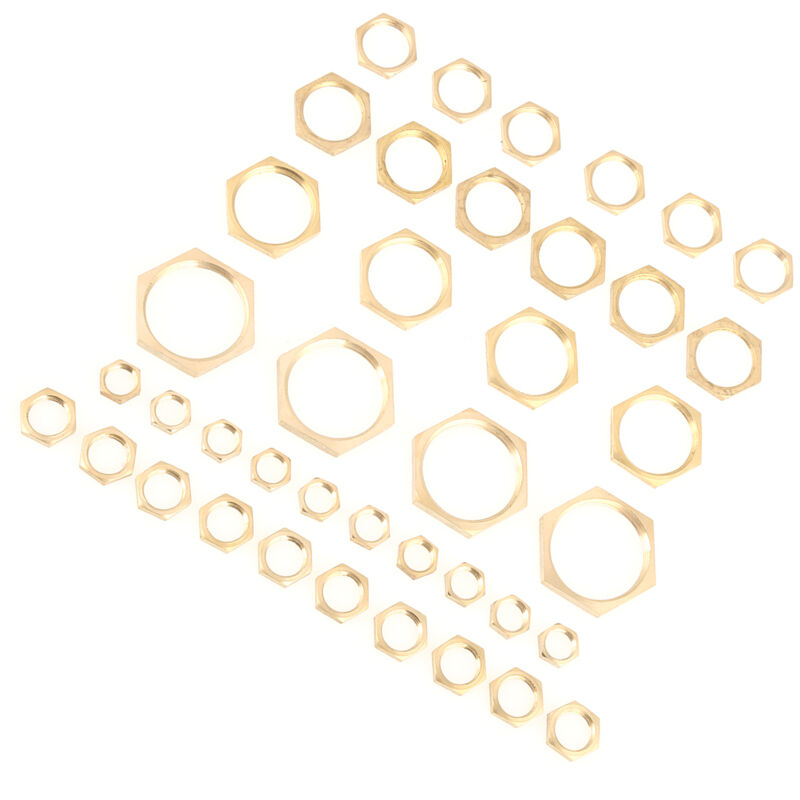 40pcs G1/8 G1/4 G3/8 G1/2 G3/4 G1 Raccord de tuyau fileté Écrou de blocage hexagonal en laiton Écrou mince