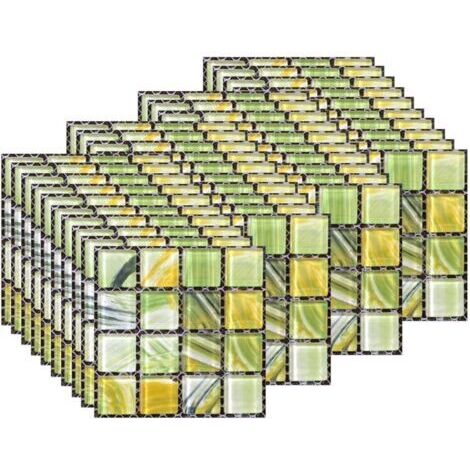 40pcs Stickers de carrelage mural, autocollant étanche et auto-adhésif, pour la décoration intérieure,10x10cm