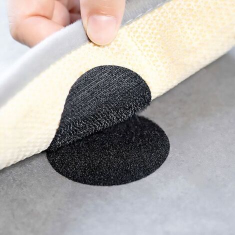 40Pièces Antiderapant Autocollants de Tapis, Lavables et Réutilisables Attaches pour Tapis Sofa Coussin, Auto-Adhésif Autocollant Rug Grippers sous Tapis Antidérapant Ménage (Rond)