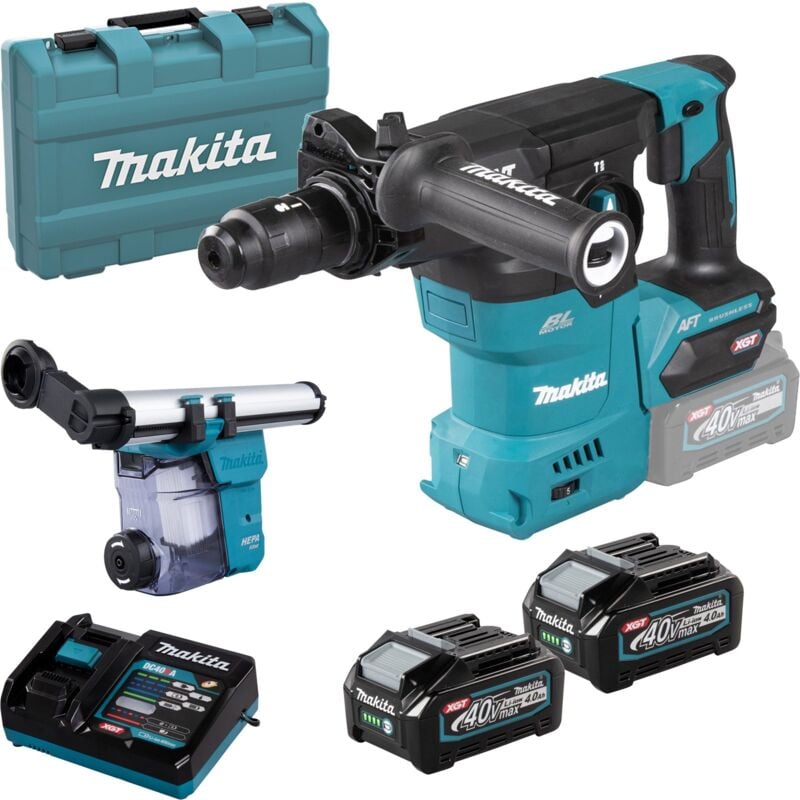 Image of Makita - HR009GZ Akku-Kombihammer 40V max. mit Schnellwechselfutter / 2x 4,0 Ah Akku + Ladegerät im Transportkoffer