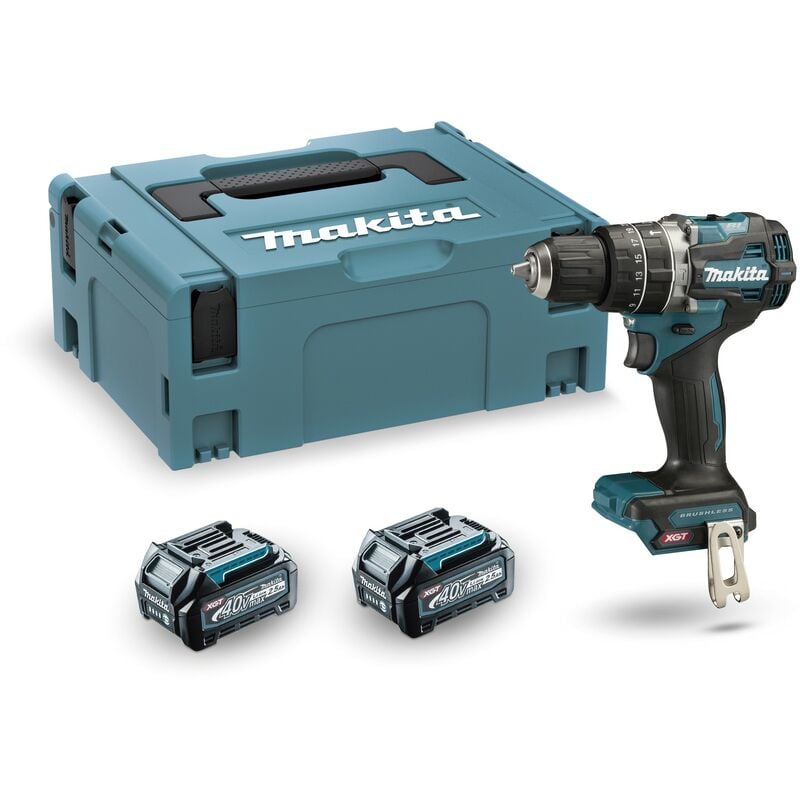 Image of Makita - HP002GD201 Kombibohrmaschine bl 40Vmax xgt 64 Nm (2 Batterien und Ladegerät)