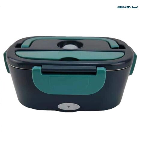 40W Elektrische Lunchbox, 220V Elektrische Lunchbox für Auto, LKW und Büro - 3-in-1 Schnellheiz-Lunchbox aus Edelstahl, 1,5L (Dunkelgrün)