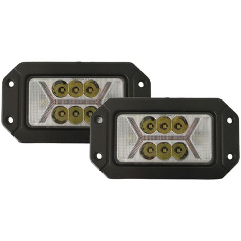 40w LED-Offroad-Arbeitsscheinwerfer, rechteckig, X-Nebelscheinwerfer, rotes Licht für Auto, LKW, ATV, Anhänger, Motorrad
