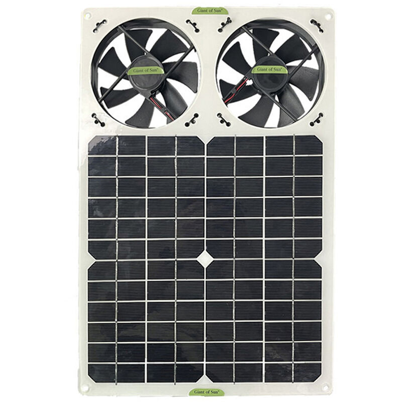 40W Monocrystalline Silicon Solar Panel with Dual Fans Exhaust Pet House Truck Toilet Exhaust Tool Solar Powered Fans,model:Multicolor