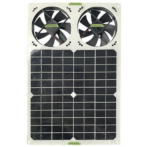 40W Panneau Solaire Monocristalline De Silicium Avec Deux Ventilateurs Toilettes Echappement Pet Maison Pot D'Echappement Outil Solaire Ventilateurs Alimentes