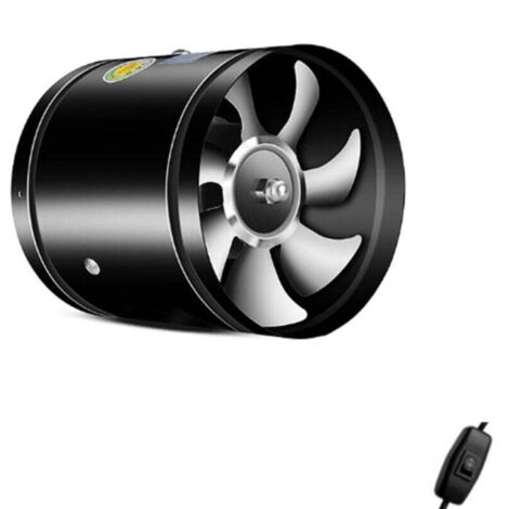 40W Ventilateur tubulaire axial Ø 150 mm, ventilateur d'échappement, pour salle de bain, toilettes, cuisine, serre, tente, garage (150 mm, noir)