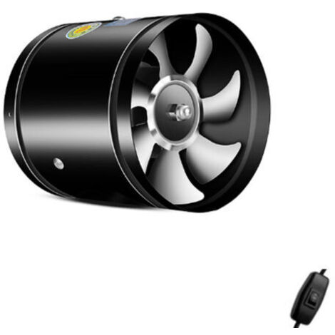 40W Ventilateur tubulaire axial Ø 150 mm, ventilateur d'échappement, pour salle de bain, toilettes, cuisine, serre, tente, garage (150 mm, noir)