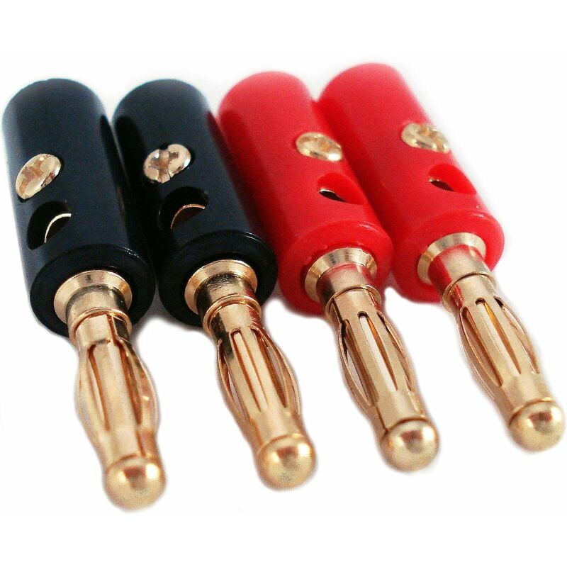 40x 4mm Banana Plugs Gold Plated & Best Value Speaker Cable Amp Connectors 5.1