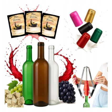 40x BOTELLAS DE VINO DE 0,75 L CON CORCHO