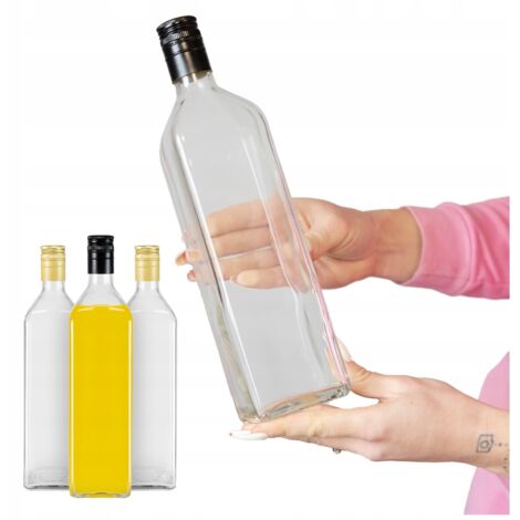 40x Bottiglia di MARASCA CLEAR 1l per olio d'oliva, tinture, aceto, sciroppo, succo 1000ml
