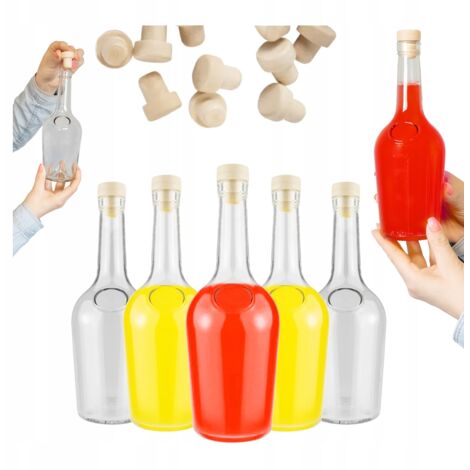 40x Bottiglie di vetro GLORIA da 500 ml per liquori Bottiglia di vetro spesso + SUGHERO