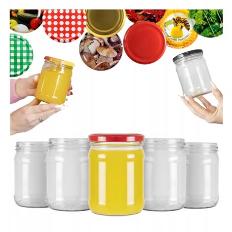 40x Tarro de cristal RECTO 450ml para MERMELADA MIEL CONSERVAS envases de cristal