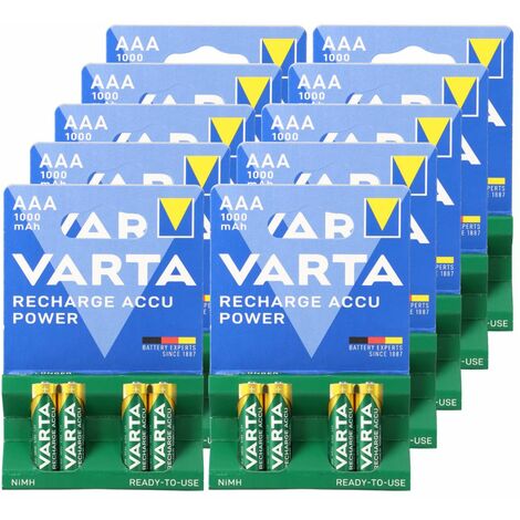 40x Varta Ready2Use AAA Micro Akku Ni-MH 1,2V 1000mAh (10x 4er Blister)