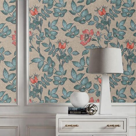 40x120cm Pastorale Petit Rouge Floral Net Mur Tissu T Nostalgique Lumire Luxe Rtro Chambre Fond Mur Papier Peint Chez L'habitant Papier Peint