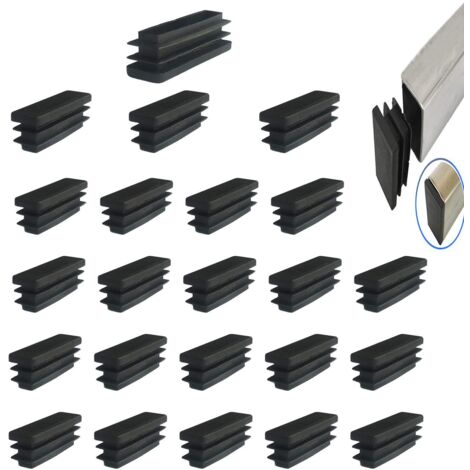 40x15mm Embout à lamelles rectangulaire Meubles Chaise Jambe Pied Couverture Cap Tubes Inserts Embout 24 pièces