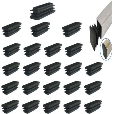 40x15mm Rechteckige Klappenendkappe für Möbelbeine, Stuhlbeine, Fußabdeckungen, Rohreinsätze, Endkappen, 24 Stück