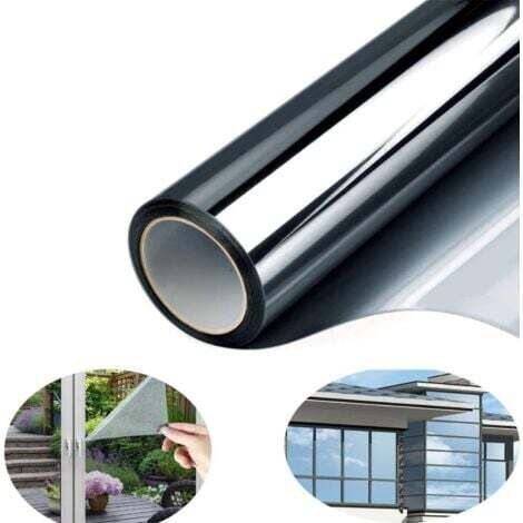 (40x200cm)Fenêtre Anti Regard Film Miroir sans Tain Anti UV Film de Protection Solaire Film Auto-Adhésif Vitrage Film décoratif pour fenêtre
