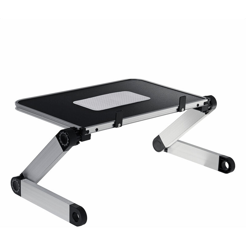 

(40x26cm) Mesa de escritorio de aluminio ajustable de 360 ​​° para computadora portátil con soporte ajustable con placa de radiador