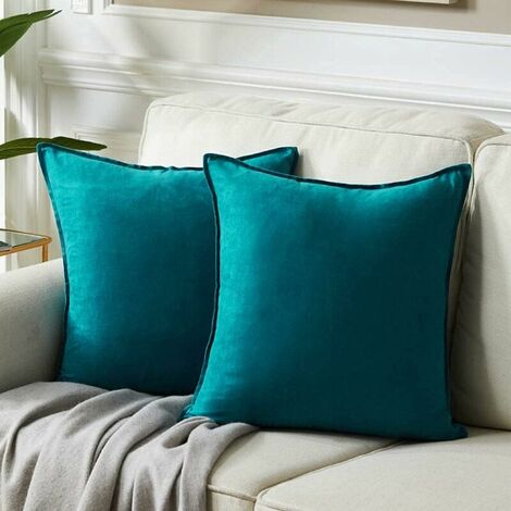 40x40 Velvet Cushion Covers Set of 2 Velvet Cushion Cover Decorative Cushion Light Blue for Sofa and Bed, Couch Home Decor Pillowcase