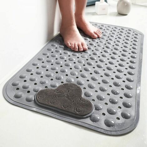 40x70 cm - Rutschfeste Duschmatte mit Saugnapf und Ablauflöchern, Duschmatte mit Massagekissen