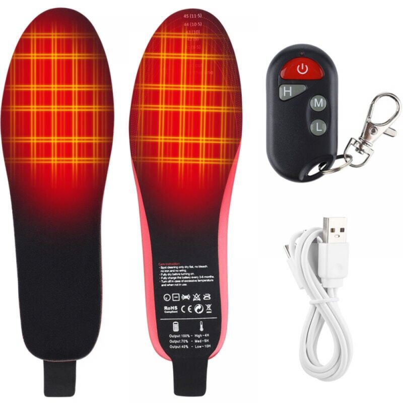 Cyslmuk - 35-40)Plantillas calentadas por usb con 3 niveles de ajuste de temperatura - Plantillas térmicas recargables - Plantillas térmicas