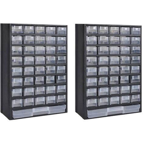 41-Drawer Storage Cabinet Tool Box 2 pcs Plastic vidaXL