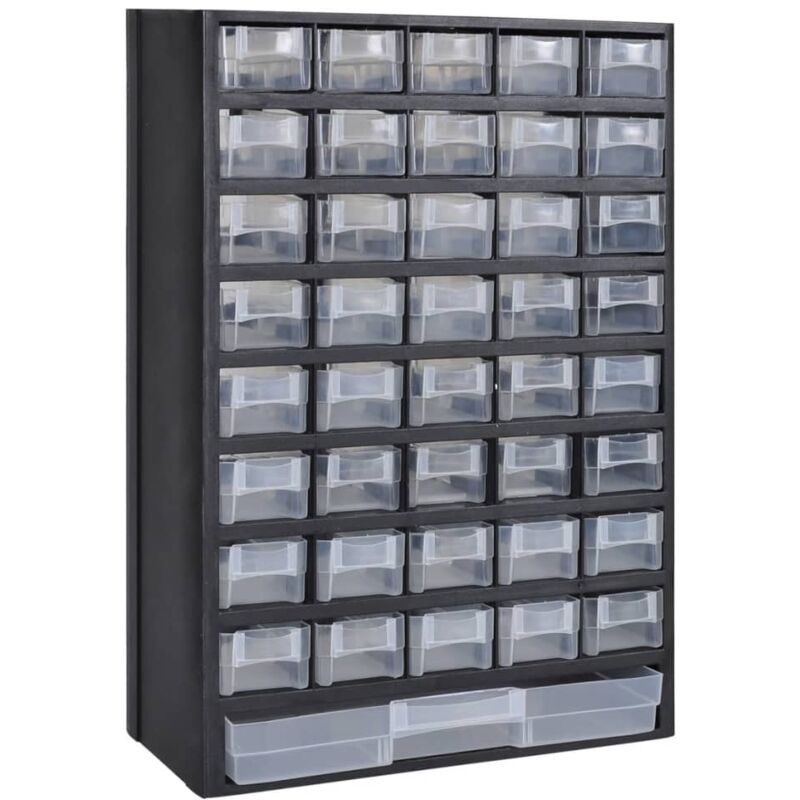 Vidaxl – Armoire à outils 41 tiroirs en plastique transparent – Dimensions 31x13,8x49 cm – Fixation murale pour gain de place – Rangement optimisé