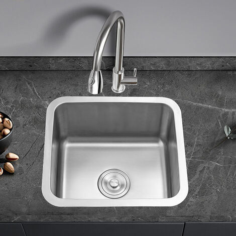 41 x 36 x 20.5 cm Single Bowel Stainless Steel Kitchen Sink Strainer Waste
