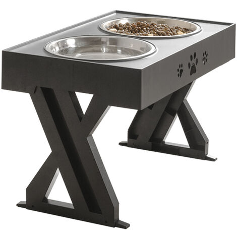 main image of "411pet lift table, with 2 stainless steel bowls, 3 kinds of adjustable height"