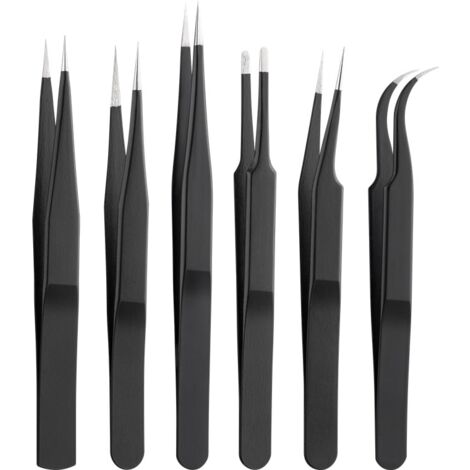 41256 Goobay Tweezers 6 pièces - Brucelles - set de 6 pinces de précision