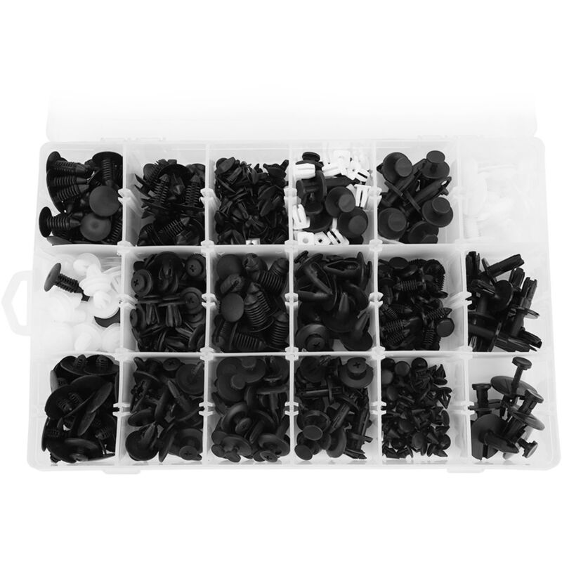 415 Pcs 18 tailles Clip assorti Clip de fixation pour pare-chocs et panneau de porte avec tournevis