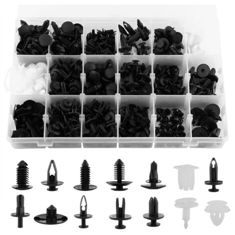 415 Pièces 18 Tailles Attaches Plastique pour Pare-chocs Voiture SUV avec Boîte de Rangement