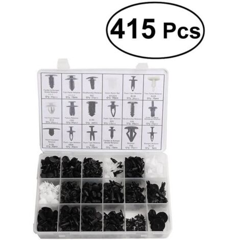 415pcs Auto Voiture Poussoir Rivet Pare-chocs Porte Panneau Clip Retenue Attache